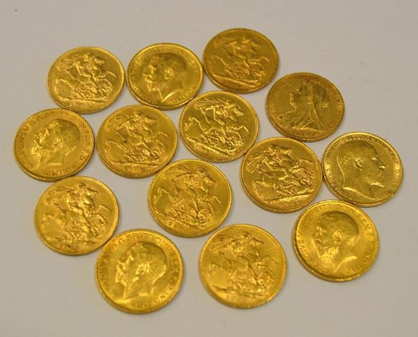  Trenta monete, Sterlina in oro,  916/1000  