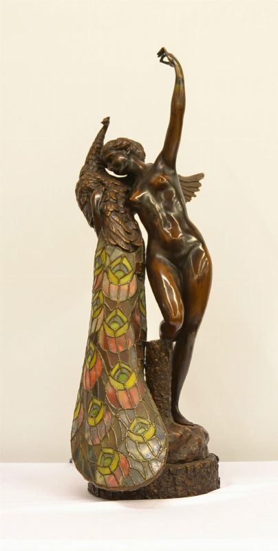  Scultura, Liberty,  in bronzo, raffigurante