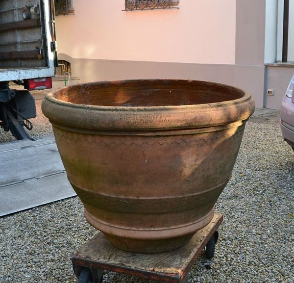  Conca, sec. XIX,  in terracotta,  - Asta Decorazione di interni - Poggio Bracciolini Casa d'Aste