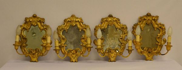 Quattro ventoline, in stile 700,  in legno  - Asta Decorazione di interni - Poggio Bracciolini Casa d'Aste