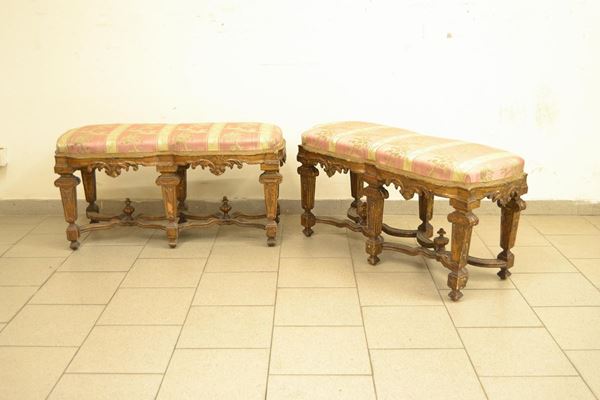  Coppia di panchette, Italia centrale, metÃ  sec. XVIII, 