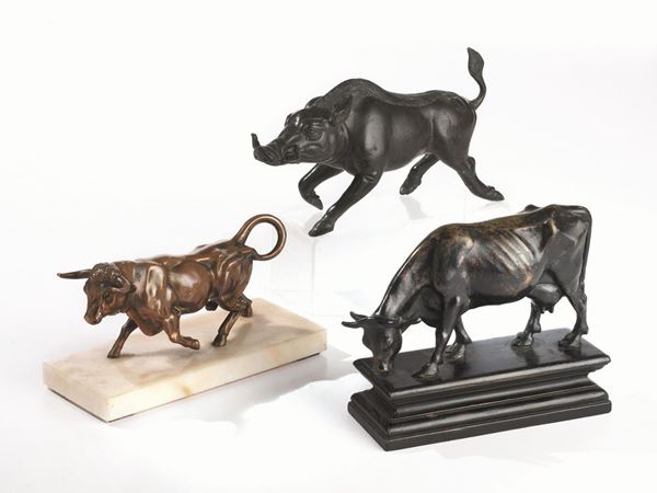  Scultura, scuola fiamminga, sec. XIX,   in bronzo, modellata come una mucca,