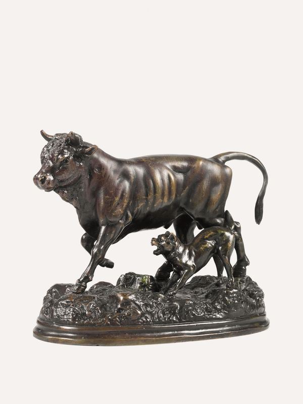  Scultura, scuola fiamminga, sec. XIX ,  in bronzo, modellata come 