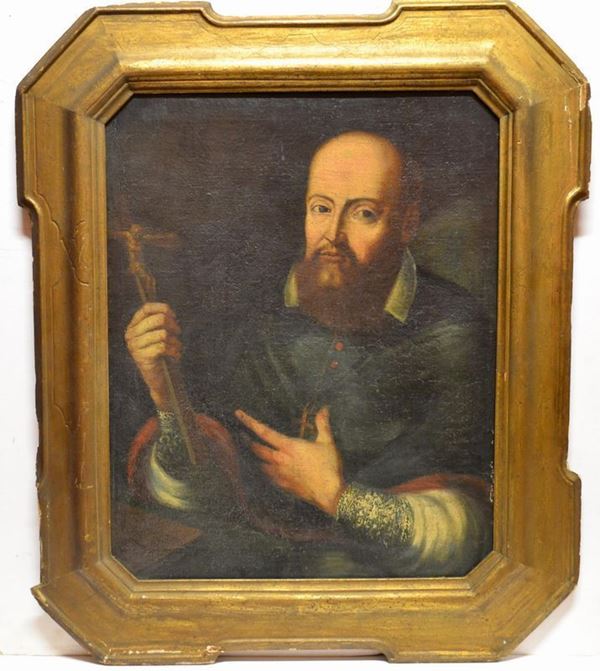 39-Ritratto maschile,  dipinto, cm 73x57  - Asta Decorazione di interni - Poggio Bracciolini Casa d'Aste