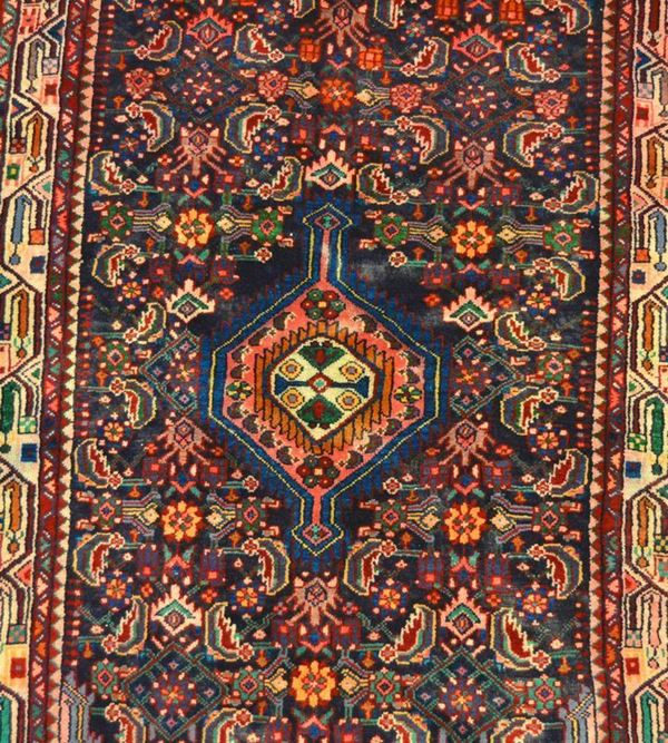  Tappeto persiano Hosseinabad,  di vecchia manifattura, fondo blu