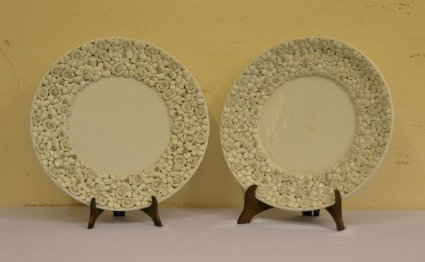  Coppia di piatti, sec. XX,  in ceramica, manifattura Antonio Zen 9,