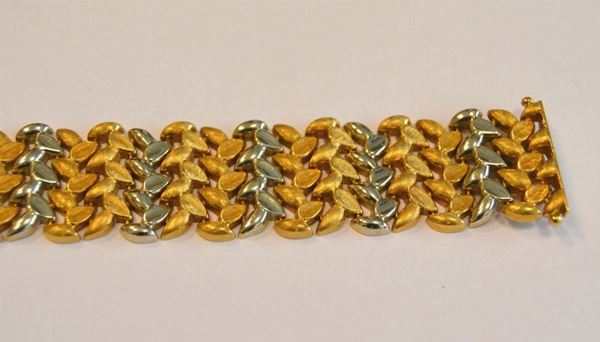  Bracciale in oro giallo e bianco 
