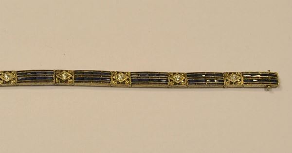  Bracciale in oro,diamanti e zaffiri  