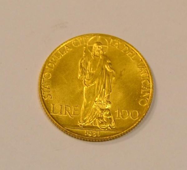  Moneta in oro da lire 100    - Asta Gioielli, Argenti, Arredi, Dipinti e Oggetti d'arte - Poggio Bracciolini Casa d'Aste