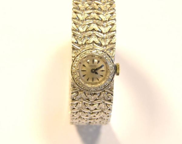  Orologio da polso  per signora Longines, in oro bianco 