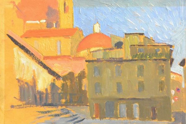   Scuola italiana, met&agrave;&nbsp; sec. XX   - Asta Gioielli, Argenti, Arredi, Dipinti e Oggetti d'arte - Poggio Bracciolini Casa d'Aste