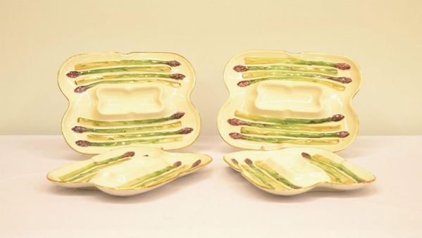  Undici piatti per asparagi, sec. XX,    - Asta Gioielli, Argenti, Arredi, Dipinti e Oggetti d'arte - Poggio Bracciolini Casa d'Aste
