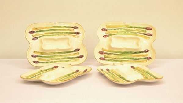  Undici piatti per asparagi, sec. XX,    - Asta Gioielli, Argenti, Arredi, Dipinti e Oggetti d'arte - Poggio Bracciolini Casa d'Aste