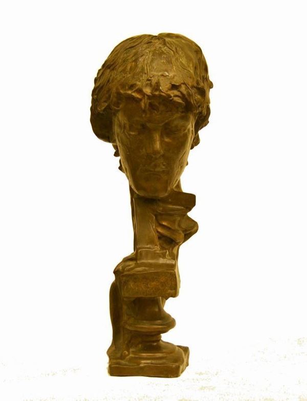  Scultura, sec. XX,  in bronzo, raffigurante