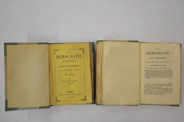  Tocqueville Alexis,  De la dÃ¨mocratie  - Asta Gioielli, Argenti, Arredi, Dipinti e Oggetti d'arte - Poggio Bracciolini Casa d'Aste