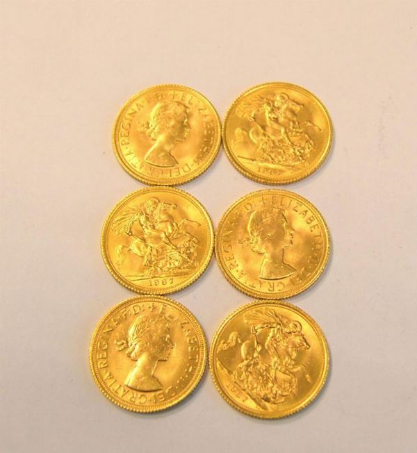  Sei monete in oro &nbsp; 