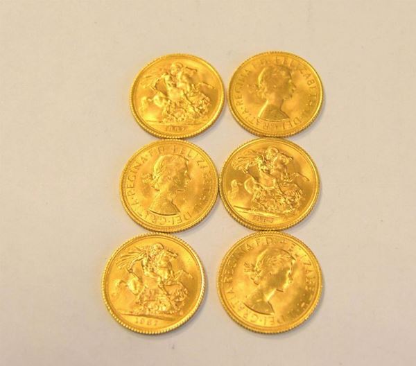  Sei monete in oro   - Asta Antiquariato, collezionismo e gioielli - Poggio Bracciolini Casa d'Aste