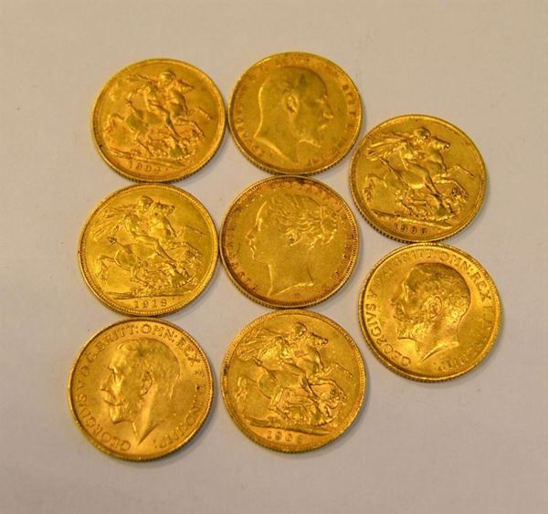  Otto monete in oro   - Asta Antiquariato, collezionismo e gioielli - Poggio Bracciolini Casa d'Aste