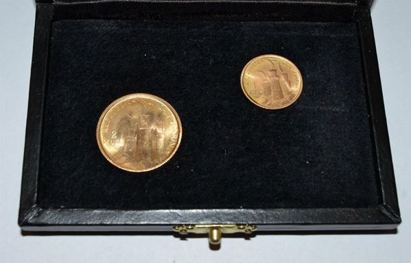  Due monete in oro 917/1000 