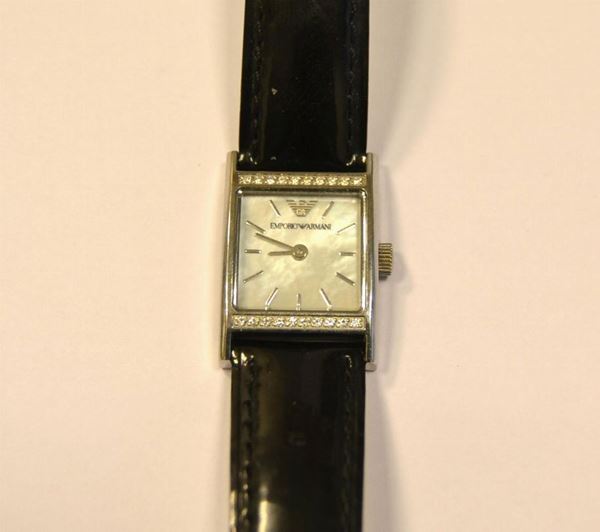  Orologio da polso per signora ,Emporio Armani in acciaio e diamanti 