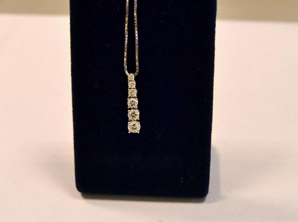  Collana in oro bianco e diamanti 