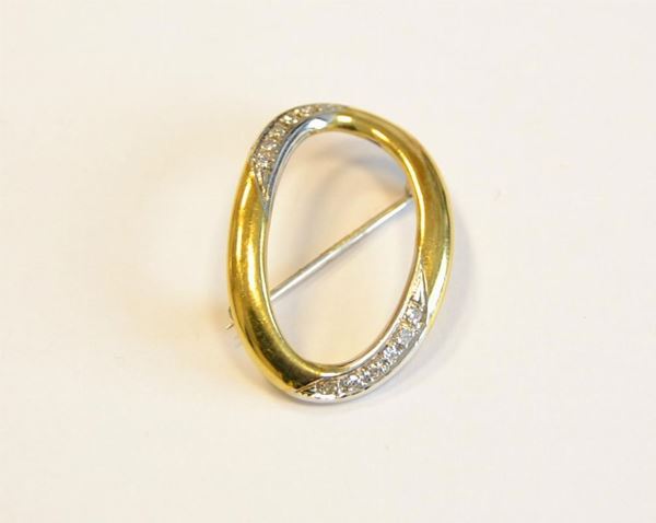  Spilla in oro giallo e diamanti 