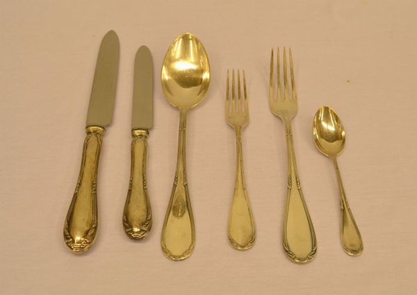  Servito di posate in argento   - Asta Antiquariato, collezionismo e gioielli - Poggio Bracciolini Casa d'Aste