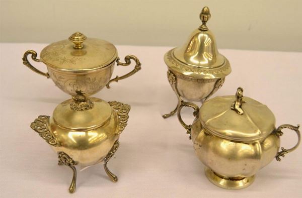  Quattro zuccheriere in argento   - Asta Antiquariato, collezionismo e gioielli - Poggio Bracciolini Casa d'Aste