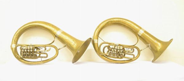  Due trombe, inizi sec. XX,    - Asta Antiquariato, collezionismo e gioielli - Poggio Bracciolini Casa d'Aste