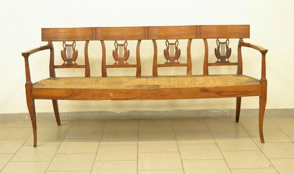  Divanetto, Toscana, Luigi XVI,  in noce, con spalliera