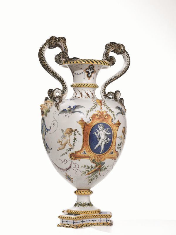  GRANDE ANFORA, MANIFATURA GINORI, INIZI SECOLO XX    - Asta Antiquariato, collezionismo e gioielli - Poggio Bracciolini Casa d'Aste