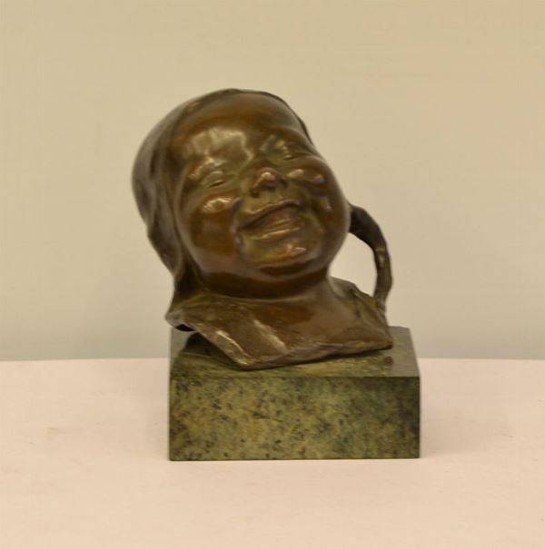  Scultura, sec. XX,  in bronzo, raffigurante 
