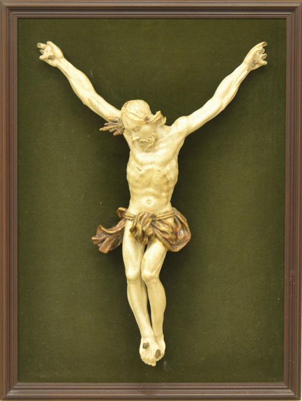  Scultura, sec. XVIII,  in legno intagliato raffigurante Cristo, 