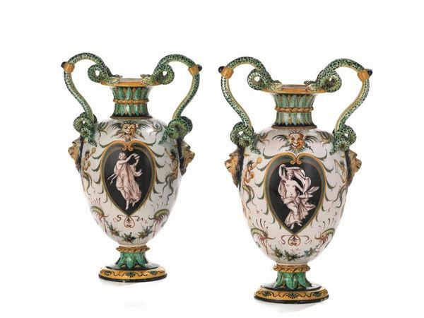   COPPIA DI VASI, PRIMA META' SECOLO XX   - Asta Antiquariato, collezionismo e gioielli - Poggio Bracciolini Casa d'Aste