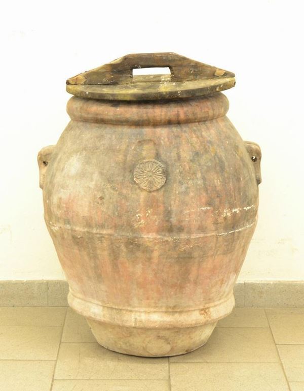  Orcio, sec. XX,  in terracotta, manifattura Pistolesi, Radda in Chianti,