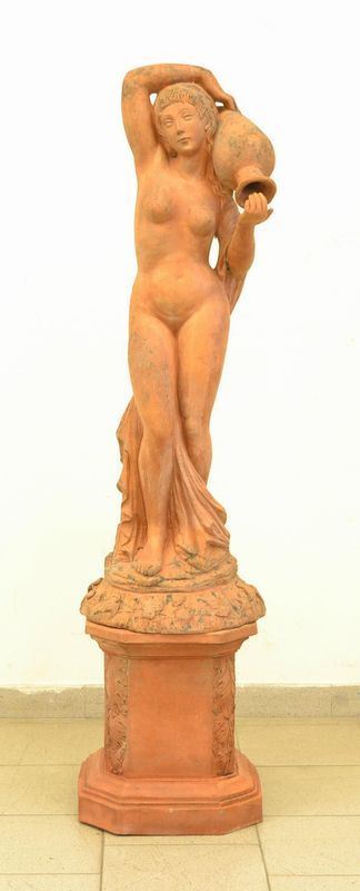  Scultura, sec. XX,  in terracotta, raffigurante  - Asta Antiquariato, collezionismo e gioielli - Poggio Bracciolini Casa d'Aste