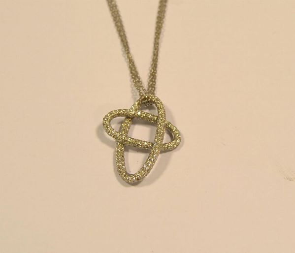   Collana, in oro bianco e diamanti  