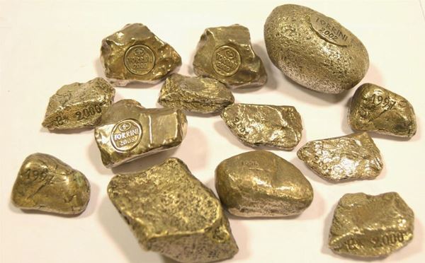   Trenta sassi da collezione in argento 925  