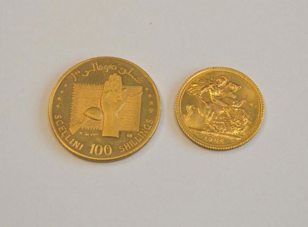  Moneta in oro 900/1000   - Asta Gioielli, argenti, modernariato, mobili e dipinti - Poggio Bracciolini Casa d'Aste