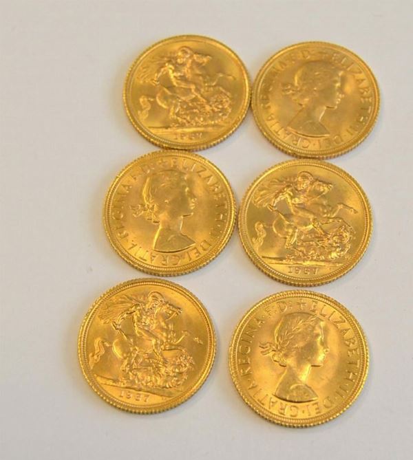  Sei monete in oro 