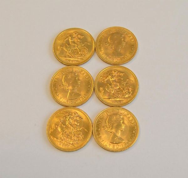  Sei monete in oro 