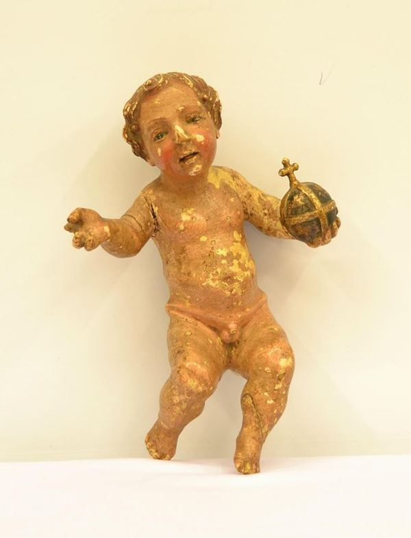   Scultura, sec. XVIII,  in legno policromo, raffigurante