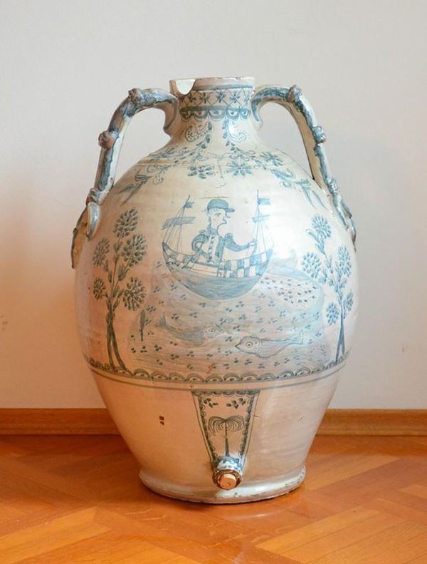  Orcetto, Italia meridionale, sec. XIX,  in terracotta smaltata,