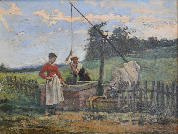  Scuola italiana, sec. XIX   - Asta Gioielli, argenti, modernariato, mobili e dipinti - Poggio Bracciolini Casa d'Aste