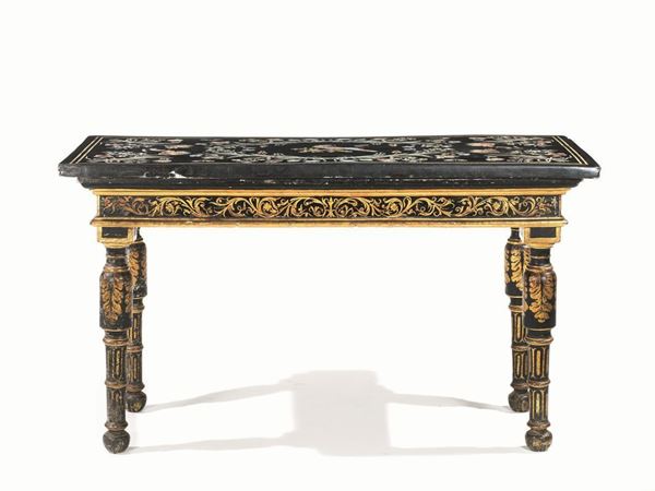   PIANO IN SCAGLIOLA, TOSCANA, SEC. XVIII   - Asta Gioielli, argenti, modernariato, mobili e dipinti - Poggio Bracciolini Casa d'Aste