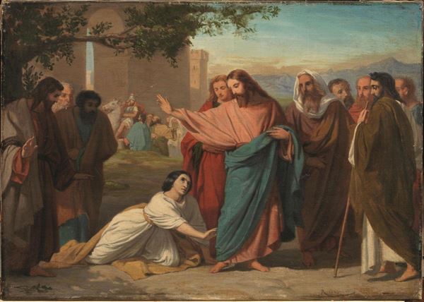  Scuola del sec. XIX   - Asta Gioielli, argenti, modernariato, mobili e dipinti - Poggio Bracciolini Casa d'Aste