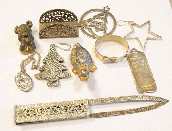 Cinque piccoli sculture in argento 925