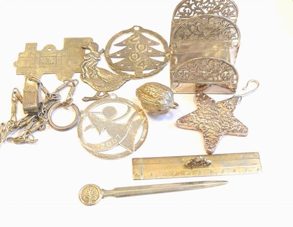 Sette addobbi natalizi in argento 925  - Asta Antiquariato, Collezionismo & Gioielli - Poggio Bracciolini Casa d'Aste