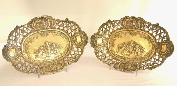Coppia di cestini, Germania , J.Kuez e Co. fine sec. XIX , inizi sec. XX ,