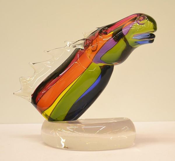 Scultura, produzione Archimede Seguso, in vetro di Murano,